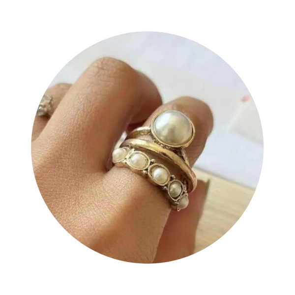 Alloy Three Layered Open Ring Rings