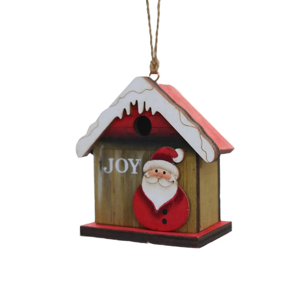 Christmas Retro House Santa Claus Snowman Mini Hut Desktop Gift Box Bar Decoration Seasonal Decorations