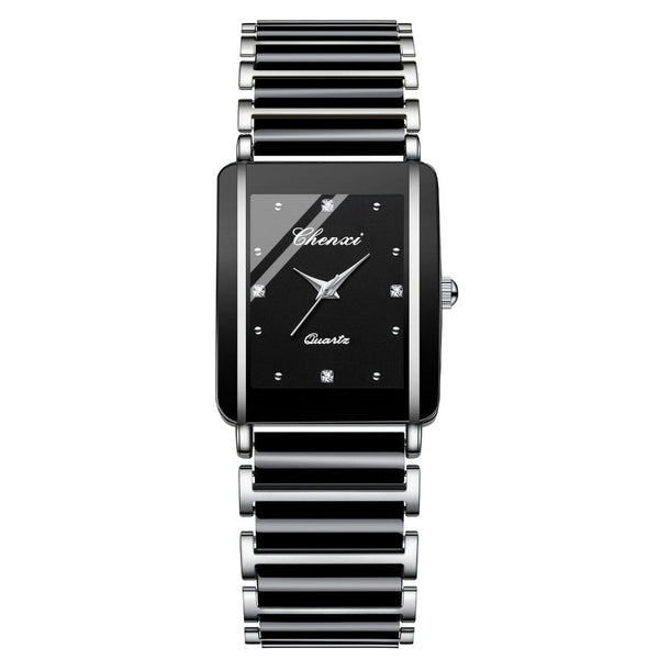 Square Couple Watch For Women And Men Ceramic Quartz Watches