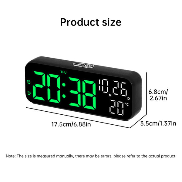 Digital Alarm Clock With Temp Date Week. Night Mode. Voice Controlled. 12/24H Led Alarm Clocks & Clock Radios