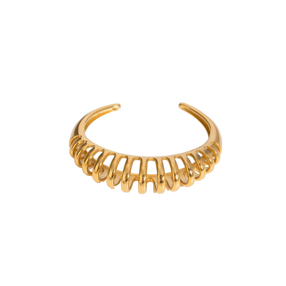 18K Gold Plated Stainless Steel Cutout Bracelet Bracelets