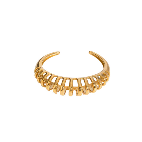 18K Gold Plated Stainless Steel Cutout Bracelet Bracelets