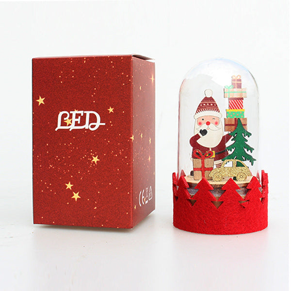Christmas Decoration Led Wooden Figurine Cartoon Santa And Reindeer Window Display Seasonal Decorations
