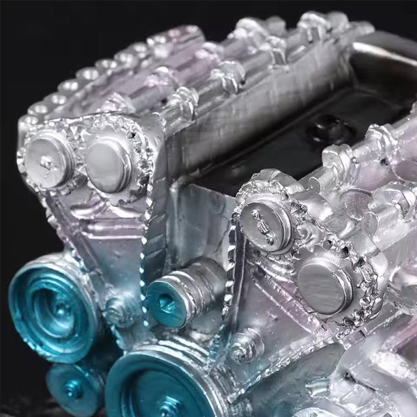 8 Cylinder Resin Simulation Car Engine Model Kit. A Full Metal Diy Assembly Toy For Car Enthusiasts Sculptures & Figurines