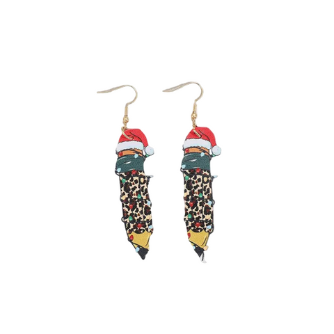 Pu Leather Alloy Pencil Earrings