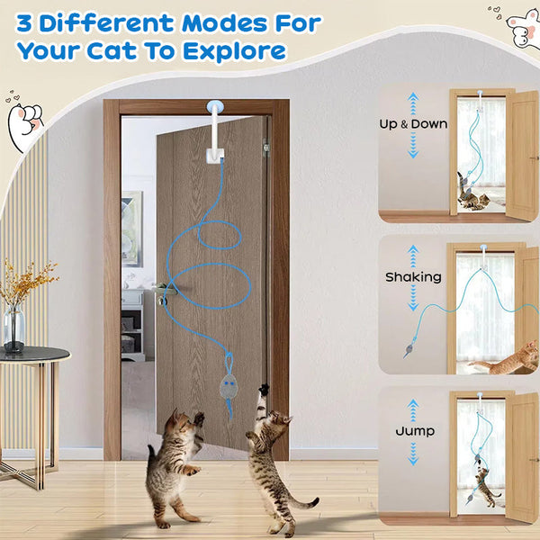 Interactive Electric Cat Toy Door Hanging Usb Rechargeable Retractable Self Play Cat Toys
