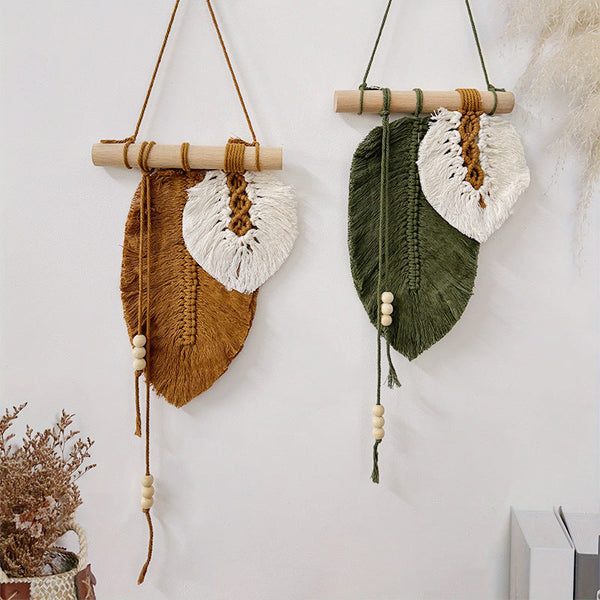 Bohemian Leaf Weaving Wall Hanging Handmade Decoration For Living Room Tapestry Bedroom Tapestries