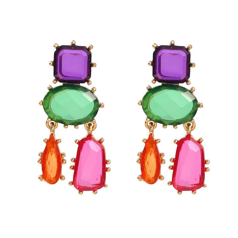 Veile Studios Exaggerated Multi Layered Geometric Colour Matching For Women Fashion Jewellery Earrings