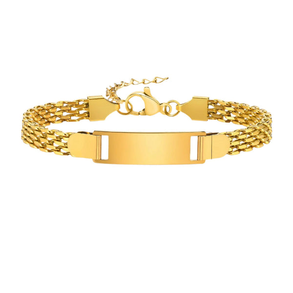 Stainless Steel Titanium Snake Chain Women's Bent Plate Bracelet Children's Engravable Diy With Custom Notes 01 24 Bracelets