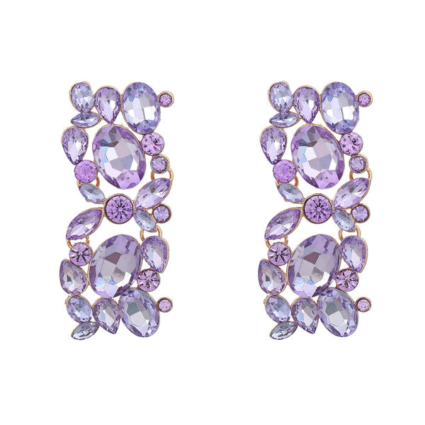 Veile Studios Full Diamond Square Women's Alloy Inlaid Exaggerated Earrings