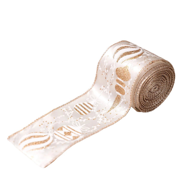 Christmas Tree Ribbon Roll Diy Decorative Bow Satin Silver Decoration Seasonal Decorations