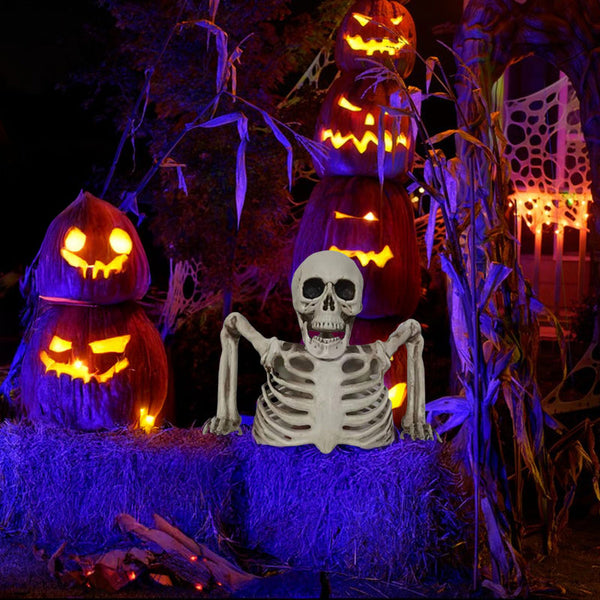 Halloween Glowing Skull Skeleton Half Body Spooky Props Decoration Seasonal Decorations