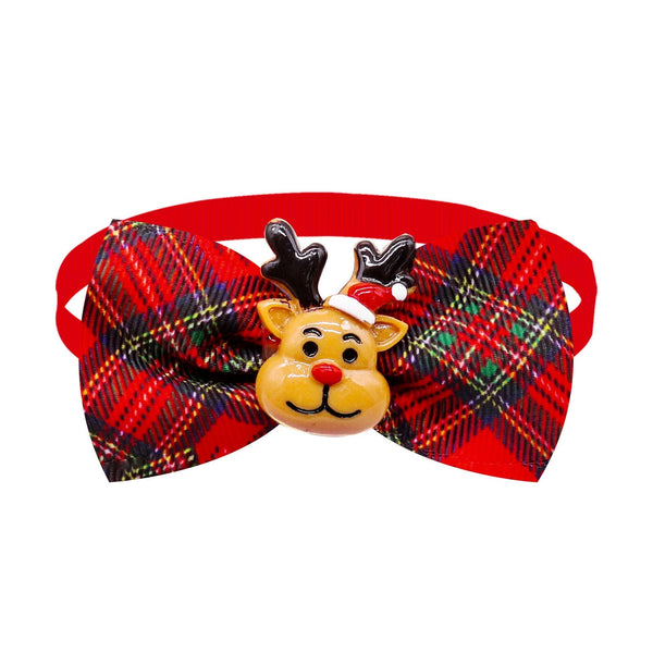 Christmas Dog Printed Pet Tie Collar Bow Accessories Cat Threaded Ribbon Dog Clothing & Shoes