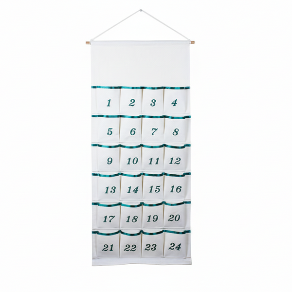 Custom Christmas Advent Calendar For Kids Hand Embroidered Diy With Name 24 Pocket Countdown Calendar. Seasonal Decorations