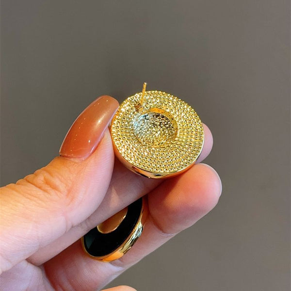 Veile Studios Brushed Black Fashionable Retro Hong Kong High End Simple Earrings