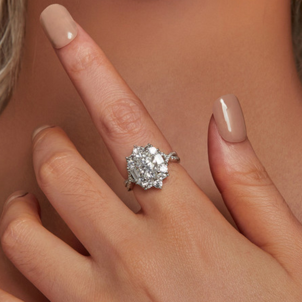 Veile Studios Silver Charm Two Carat Moissanite Diamond Ring Pure Proposal Rings