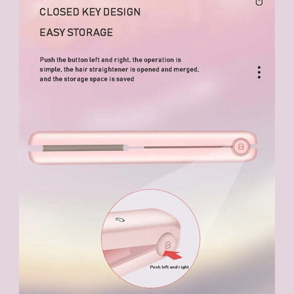 Usb Rechargeable Portable Mini Wireless Curling Iron Hair Straightener Dual Purpose Rollers & Curlers