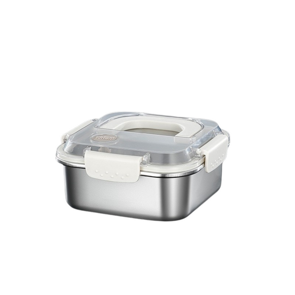 304 Stainless Steel Crisper Square Lunch Box With Handle For Kitchen Storage Lunchboxes