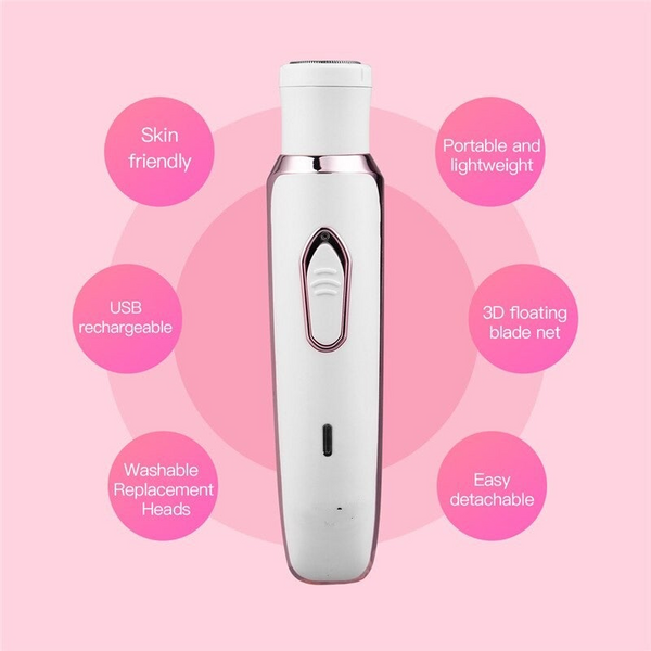 4 In 1 Electric Women Epilator Bikini Body Armpit Usb Rechargeable Hair Removal Trimmer Quick Safe Shaver