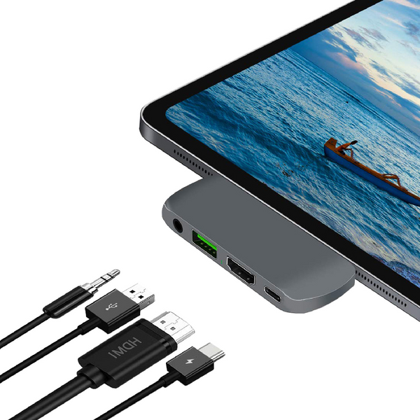 4 In 1 Usb C Hub Type To 4K Hdmi Usb3.0 Pd 60W Charging Audio For Ipad Pro 20182019 Macbook Samsung Galaxy S9