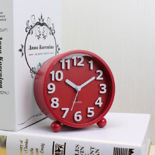 4Inches Creative Children Alarm Clock Simple Electronic Tick Free Suitable For Bedroom Red