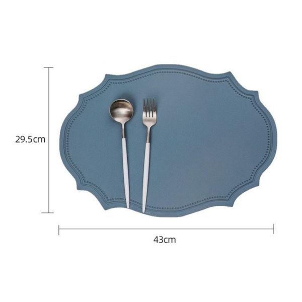 4 Pcs Retro Faux Leather Placemat Waterproof & Oil Proof Dining Table Mat (Coffee) Placemats