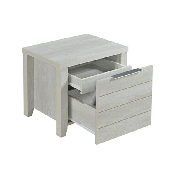 4 Pieces Bedroom Suite Natural Wood Like Mdf Structure Queen Size White Ash Colour Bedside Table & Tallboy Queen Bed Frames