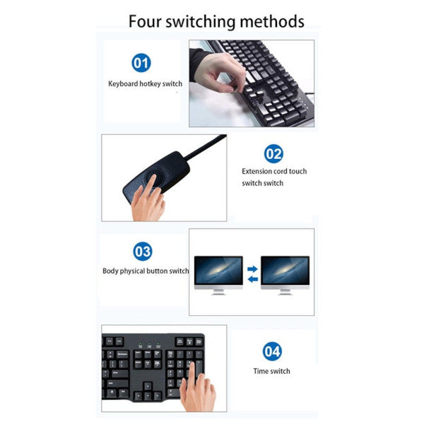 4 Port Hdmi Kvm Switch Support Max 4K30hz Input With Usb2.0 Hub 1 Out Kvm Switches