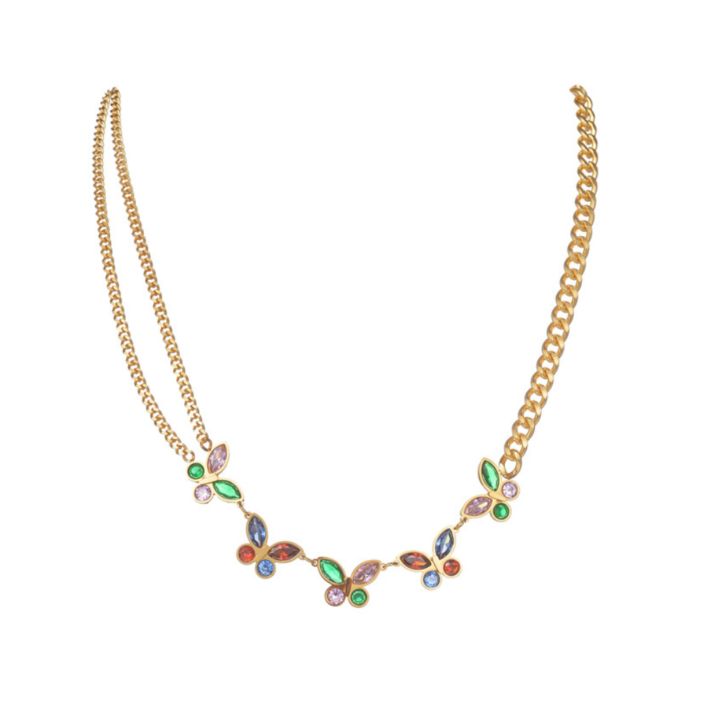 Veile Studios Stainless Steel Gold Colour Thick Link Chain Necklace For Women Fashion Jewelry Necklaces & Pendants