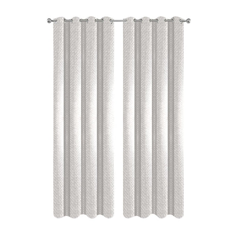 250 Centimetre Beige Modern Waffle Plaid Curtain For Living Room Bedroom Dining Balcony Curtains & Drapes