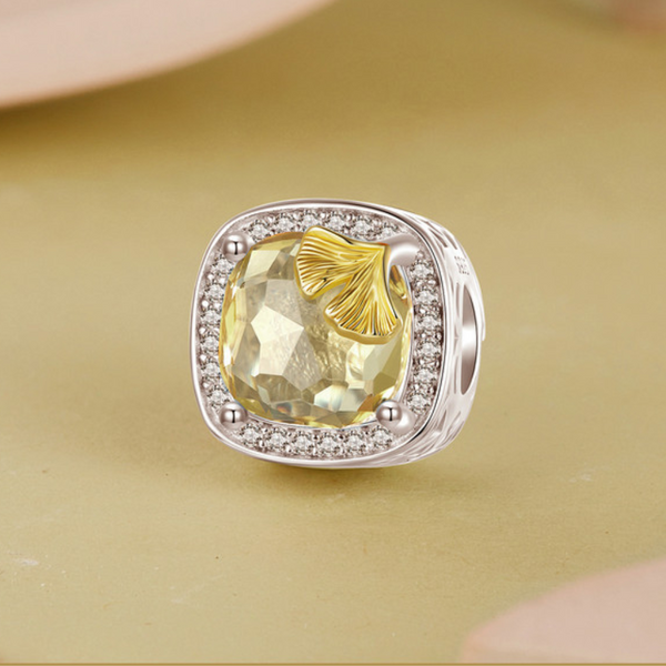 Veile Studios Silver Charm Autumn Ginkgo Leaf Diy Bracelet Beads S925 Pure Loose Bracelets