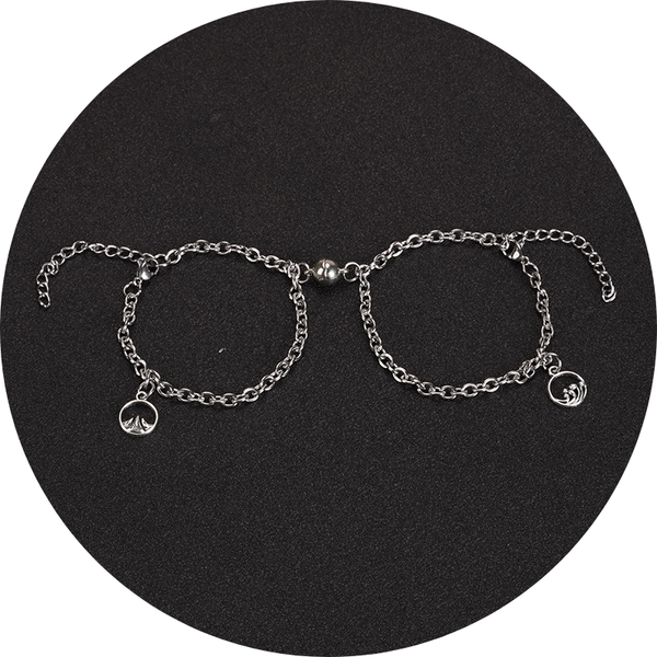 Veile Studios Heart Shape Lock Suction Couple Combination Bracelet Fashion Jewellery Bracelets