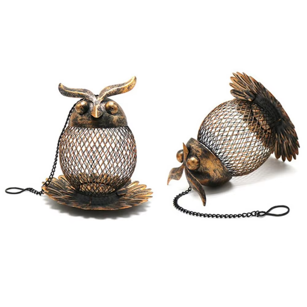 Bird Feeder Outdoor Metal Automatic Feeding Tool Multiple Hole Dispenser Holder Bird Feeders