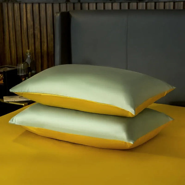 Bed Sheet Green Yellow Ultra Soft Luxury Egyptian Cotton Cover Full Size Set Sheets
