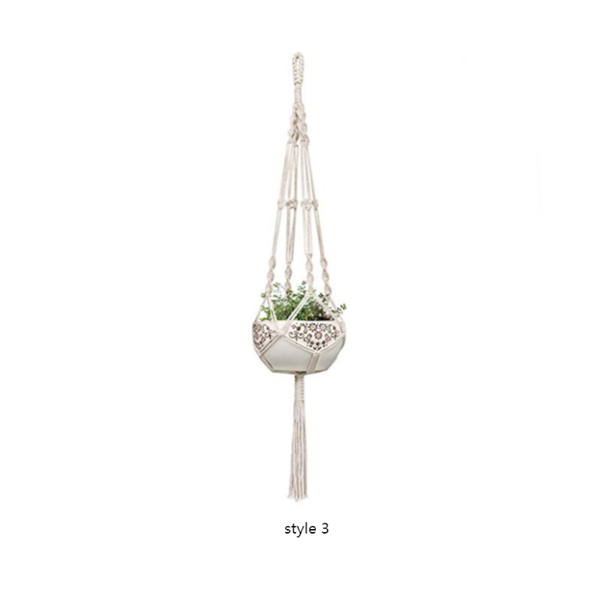 4 Pack Macrame Hanging Baskets Cotton Rope Plant Hanger For Home Decor Hooks & Hangers