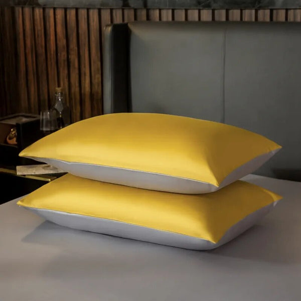 Yellow Light Grey Ultra Soft Luxury Egyptian Cotton Cover Queen Size Set Sheets