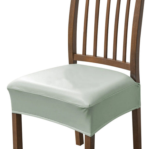 Chair Cover Light Green Pu Leather Seat Slipcover For Kitchen Hotel Dining Room Slipcovers