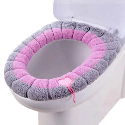 Toilet Seat Cover Pink Soft Warmer Washable Mat Cushion Accessories Bath Mats Rugs & Toilet Covers
