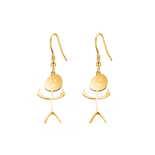 Veile Studios Funny Doodle Necklace Hip Hop Smiley Stick Figure Pendant Hand Gesture Middle Finger Necklaces Necklaces & Pendants