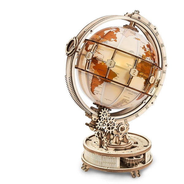 Okr Luminous Globe 3D Wooden Puzzle Model Building Kit For Children Puzzles