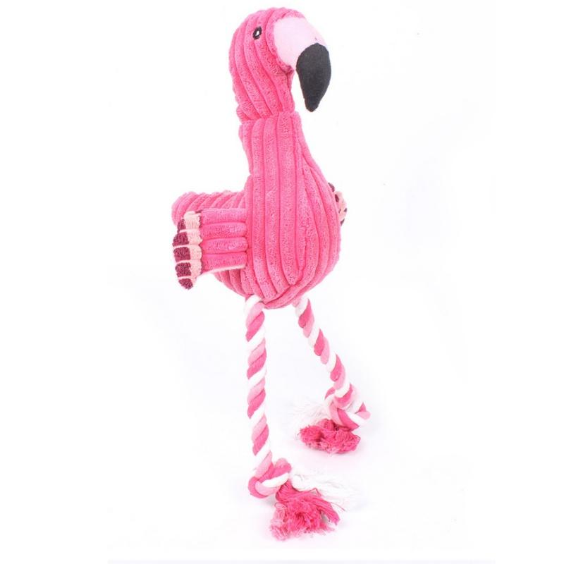 Plush Flamingo Dog Shaker Toy Dog Toys