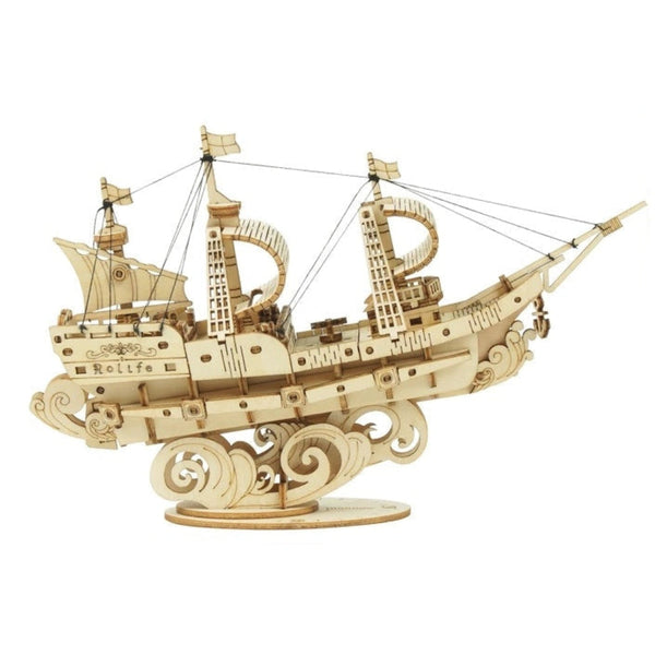Oat And Ship Model 3D Wooden Puzzle Assembly Kit For Children Wooden Educational Toys