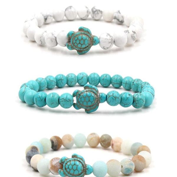 Veile Studios Bracelet With Natural Stone Beads And Sea Charms For Fashion Jewellery Bracelets