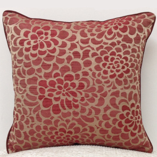 En Flower Marone Petal Design Cushion Cover Maroon Cushion Covers