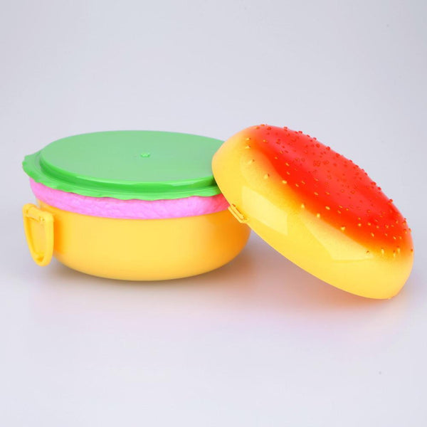 1000Ml Plastic Hamburger Bento Lunch Box Food Double Container Storage With Fork Lunchboxes & Bags