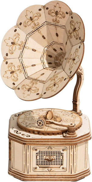 Umpkin Cart Hot Air Balloon Airship Gramophone Wooden Puzzle Wooden Educational Toys