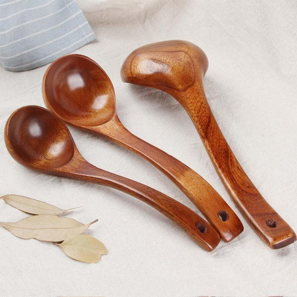 Long Handled Bamboo Soup Spoons Kitchen Utensils Ladle Cooking Utensils