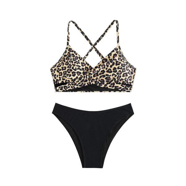 Bikini Leopard Print  Two Piece Swimsuit For Women Swimwear