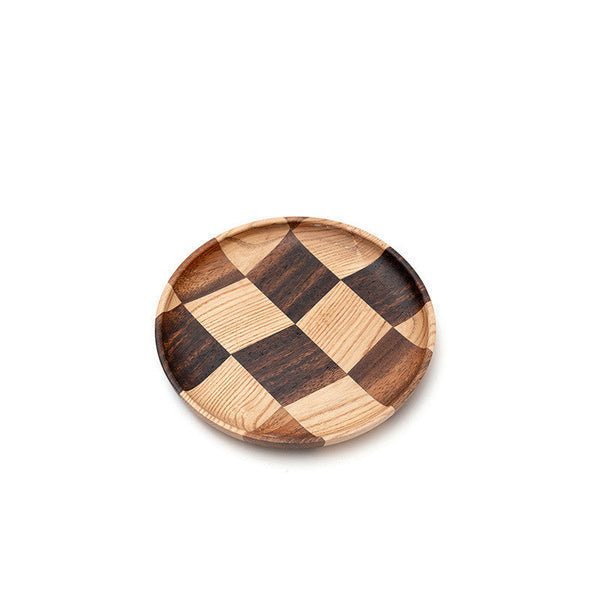 Wooden Checkerboard Cake Board Serving Plates