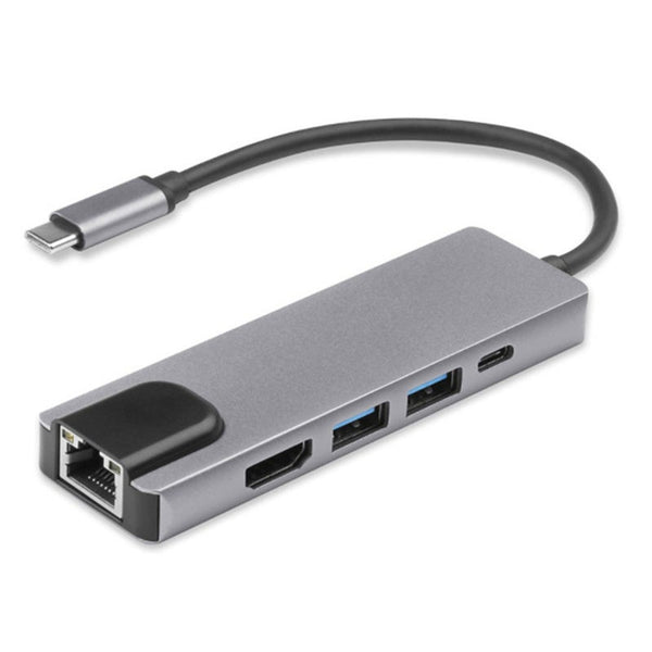 4K Hdmi Usb Type C 5Ports Hub Ethernet Rj45 Lan Adapter For Macbook Thunderbolt 3 Usb Cables Hubs & Adapters